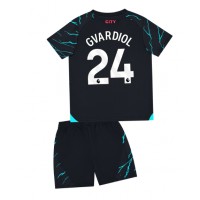 Fotbalové Dres Manchester City Josko Gvardiol #24 Dětské Alternativní 2023-24 Krátký Rukáv (+ trenýrky)